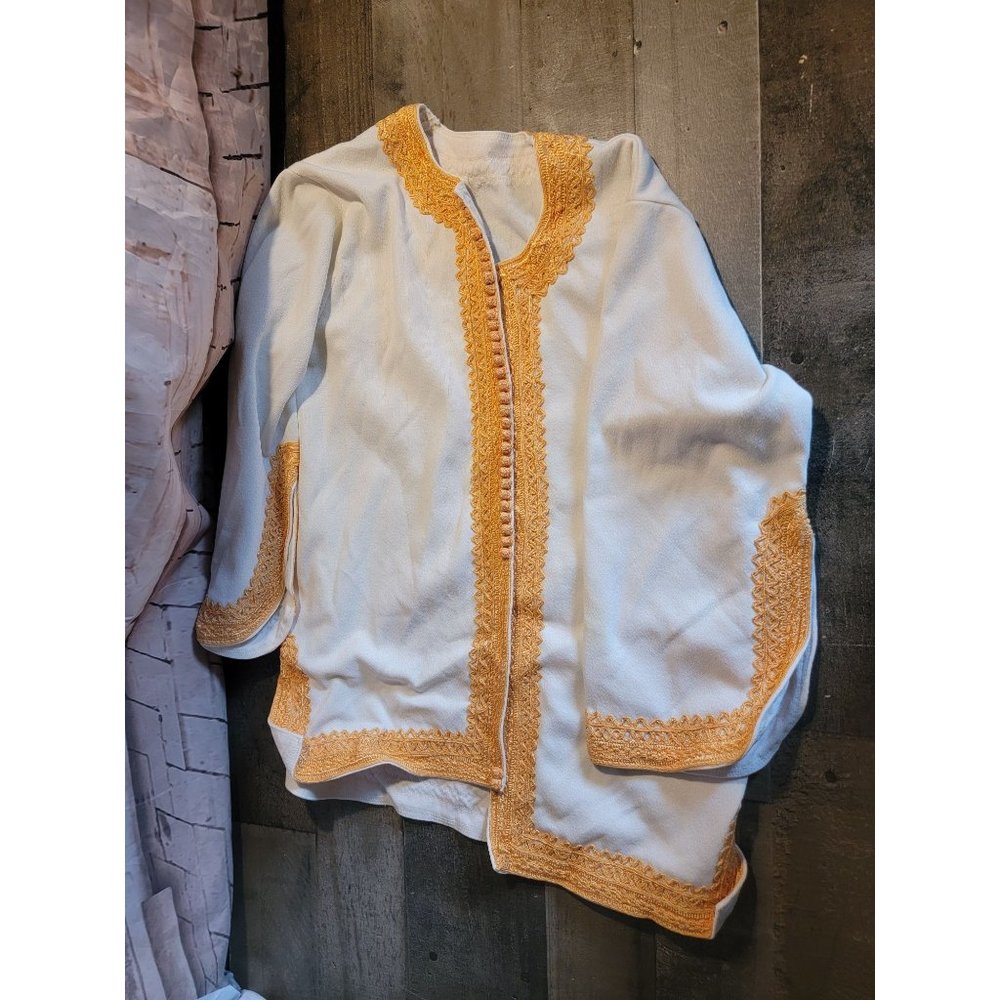 White gold trim‎ pullover cover cardigan long sleeve